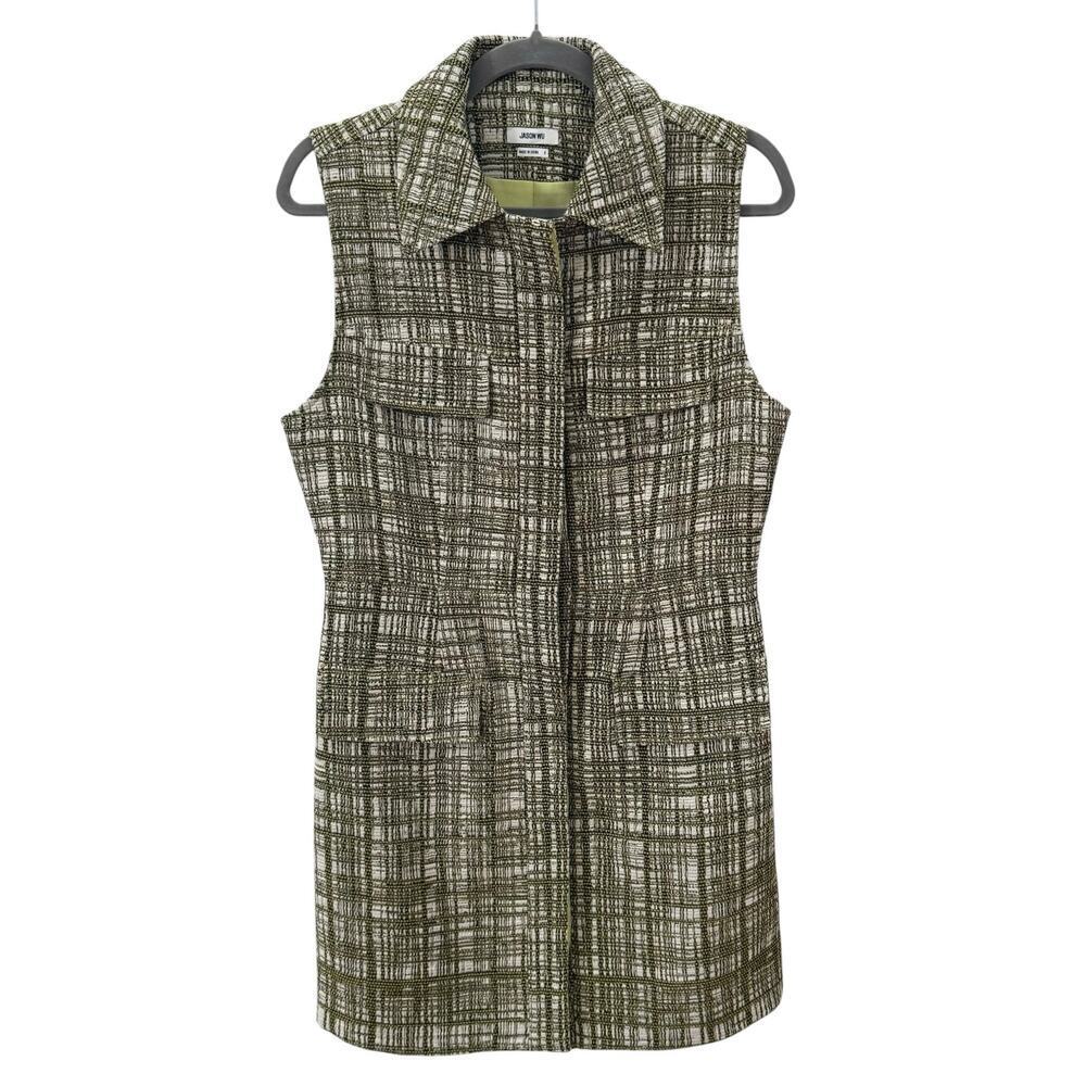 Jason Wu Sleeveless Tweed A-Line Minidress Green Size 8 - Picture 3 of 11
